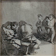 "The Meeting," Original Etching by Cornelis-Pietersz Bega