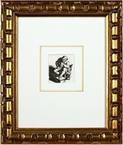 El fumador (Le Fumeur)", grabado original de Cornelis-Pietersz Bega