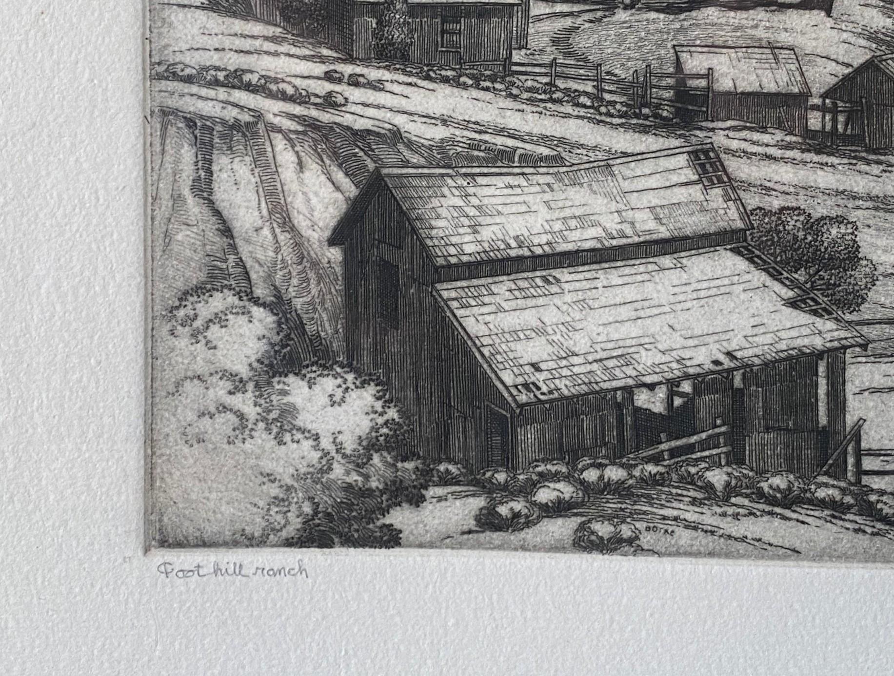 Cornelis Botke, édition limitée Californie Artistics Gravure Foothill Ranch en vente 2