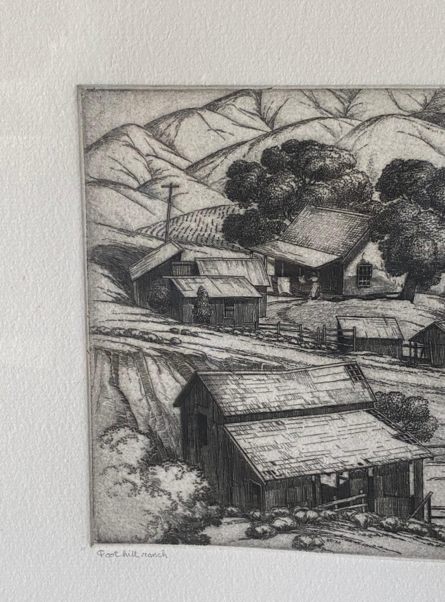 Buriné Cornelis Botke, édition limitée Californie Artistics Gravure Foothill Ranch en vente