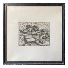 Cornelis Botke Signed Limited Ed. California Artist Etching Print Foothill Ranch