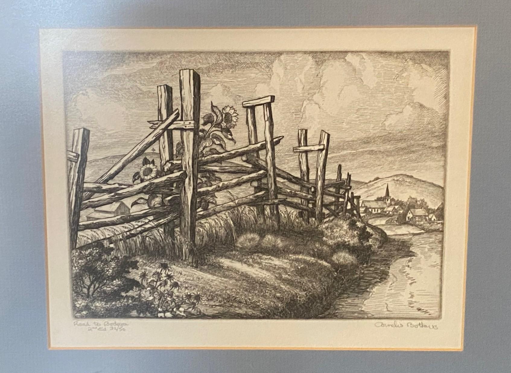 Mid-Century Modern Cornelis Botke, édition limitée L'artiste californien à graver et à Bodega en vente