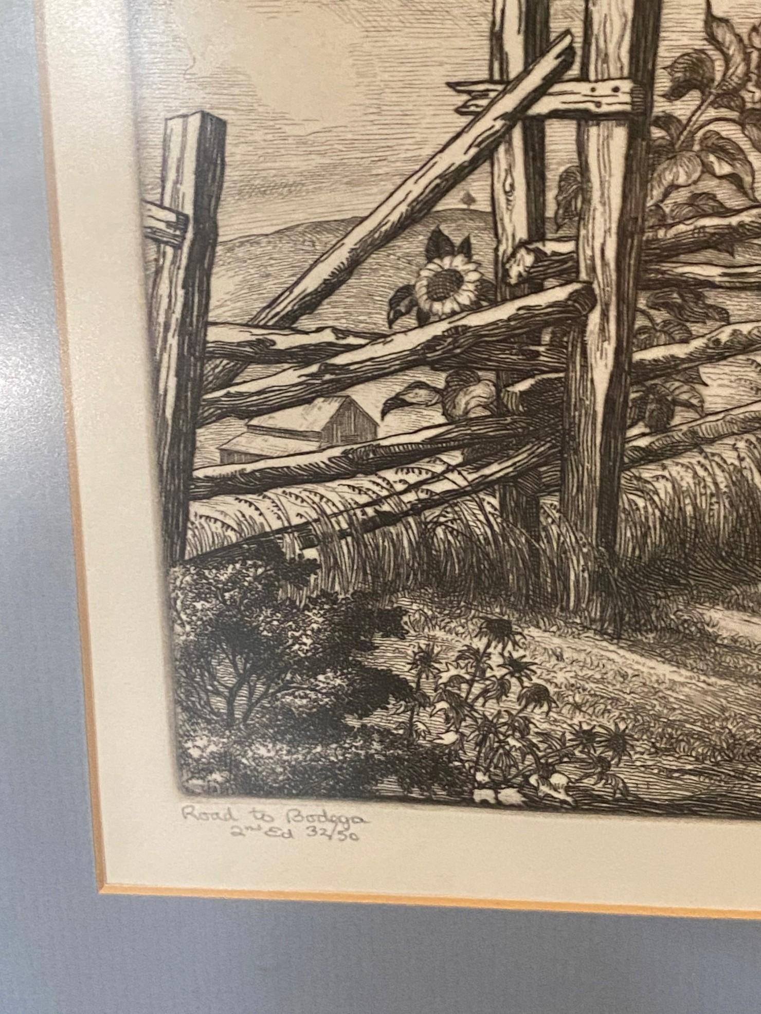 Cornelis Botke, édition limitée L'artiste californien à graver et à Bodega en vente 1
