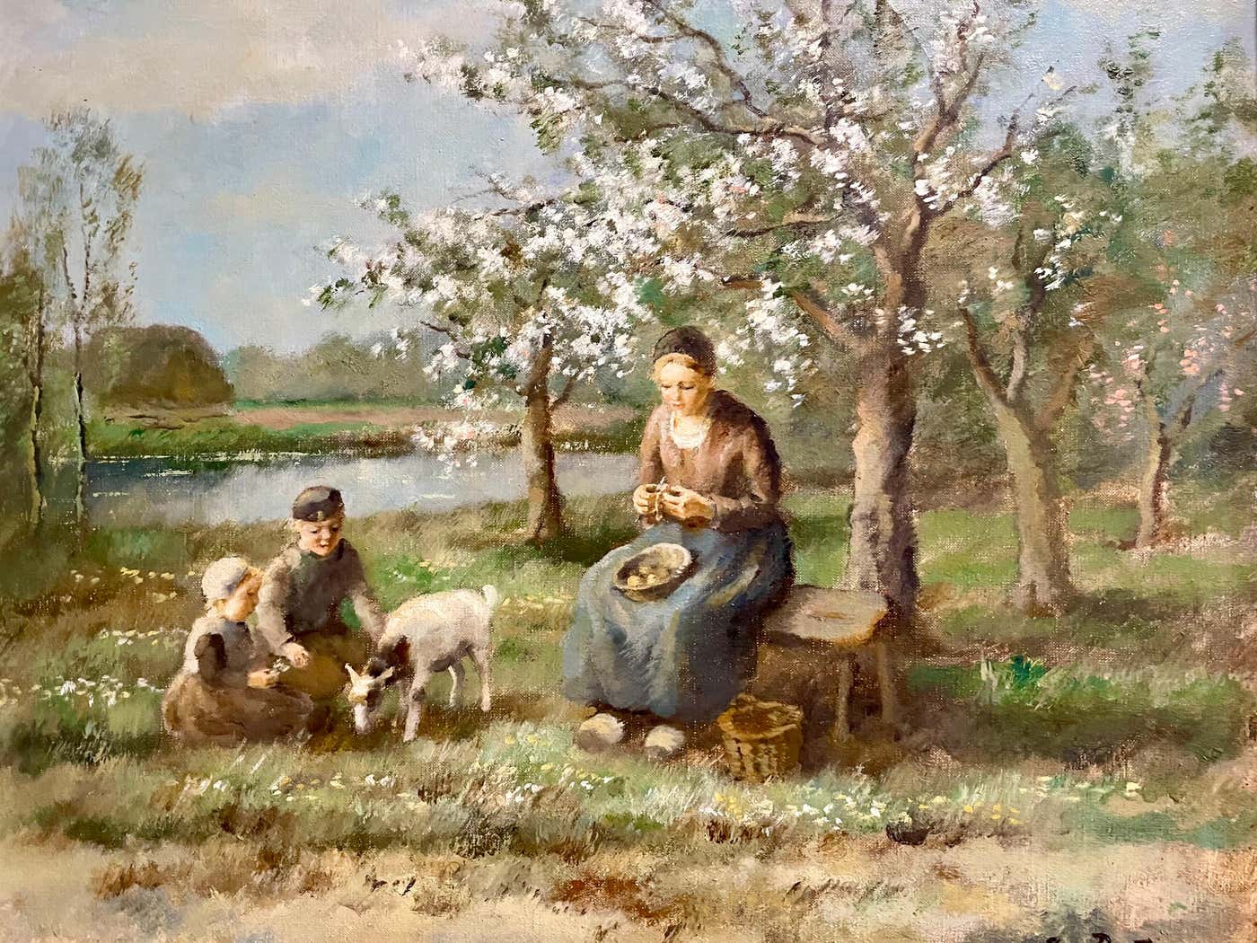 Cornelis Bouter - In the Meadow, Springtime Dutch For Sale at 1stDibs ...