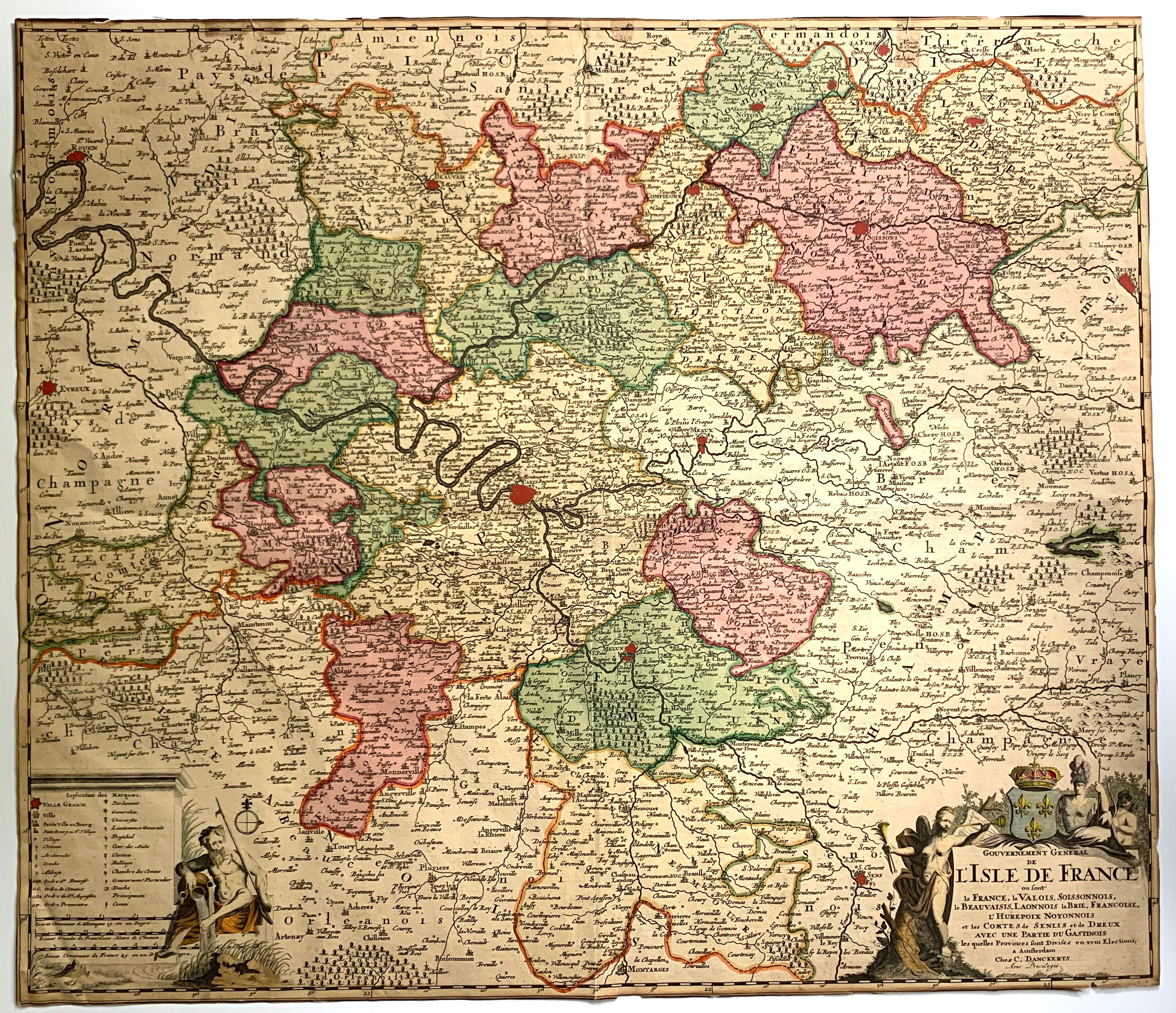 Cornelis Danckerts II Print - L'Isle de France map