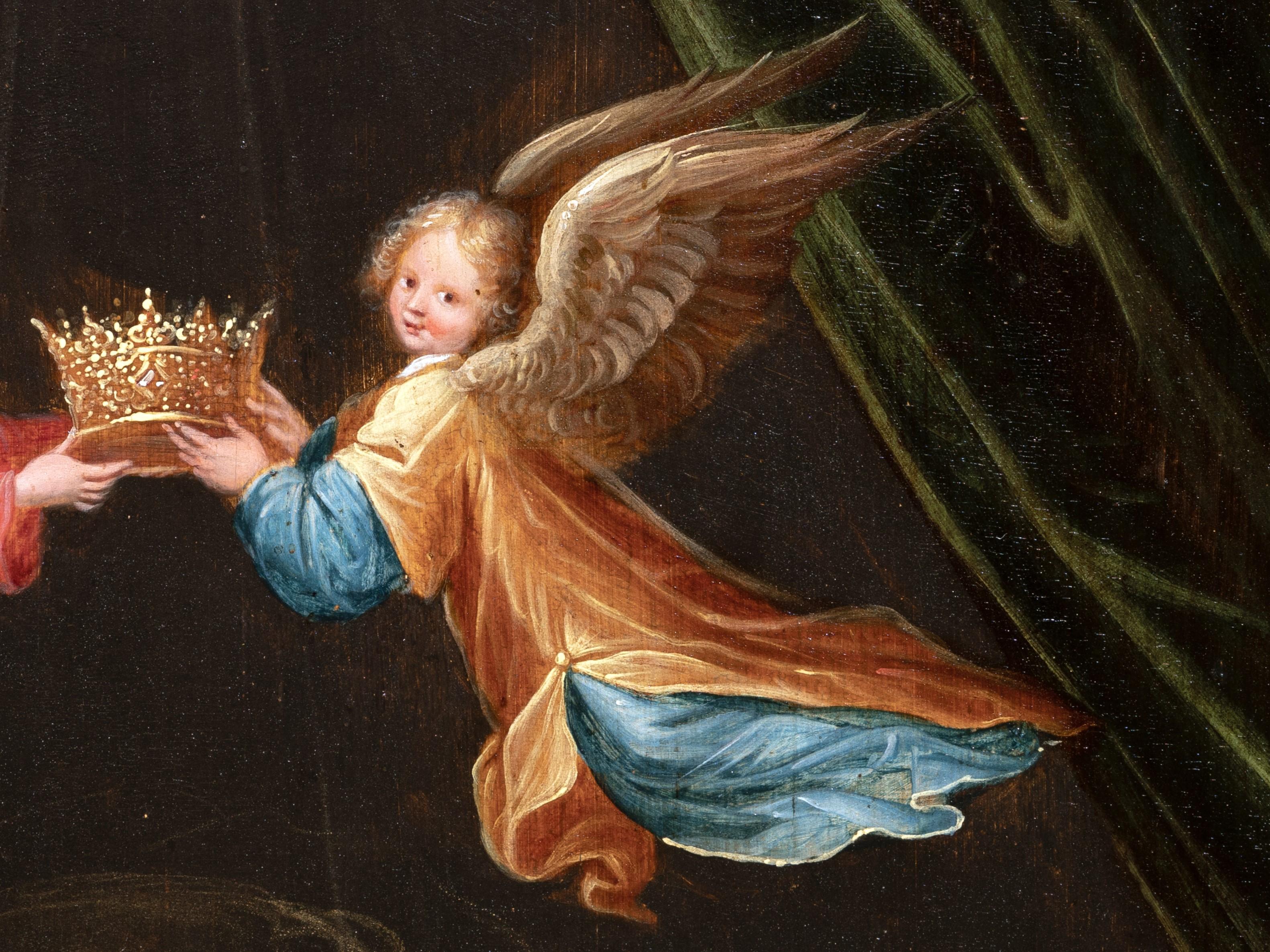 17th c. Flemish, Virgin and Child with angel musicians by Cornelis de Baellieur 7