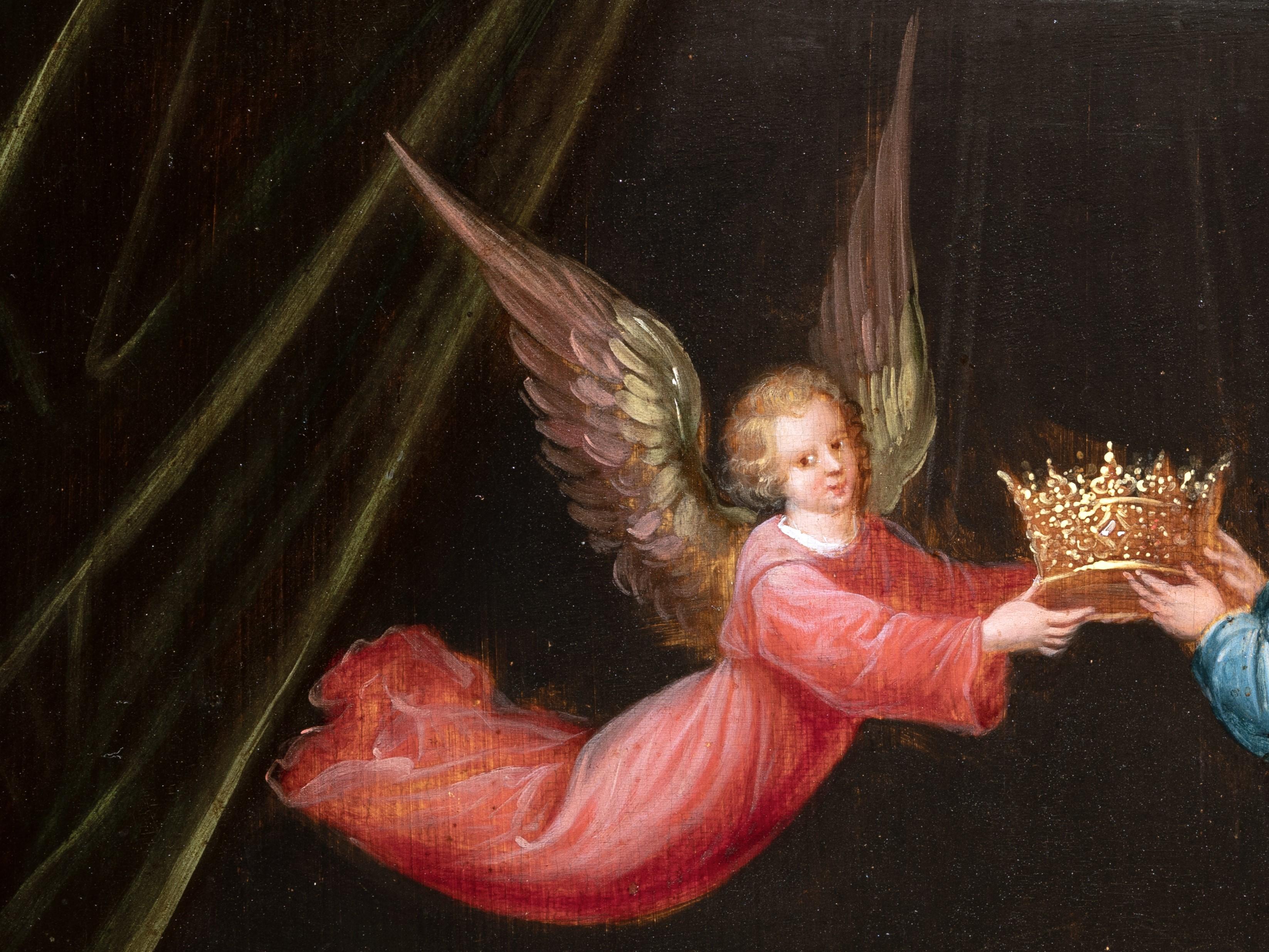 17th c. Flemish, Virgin and Child with angel musicians by Cornelis de Baellieur 8