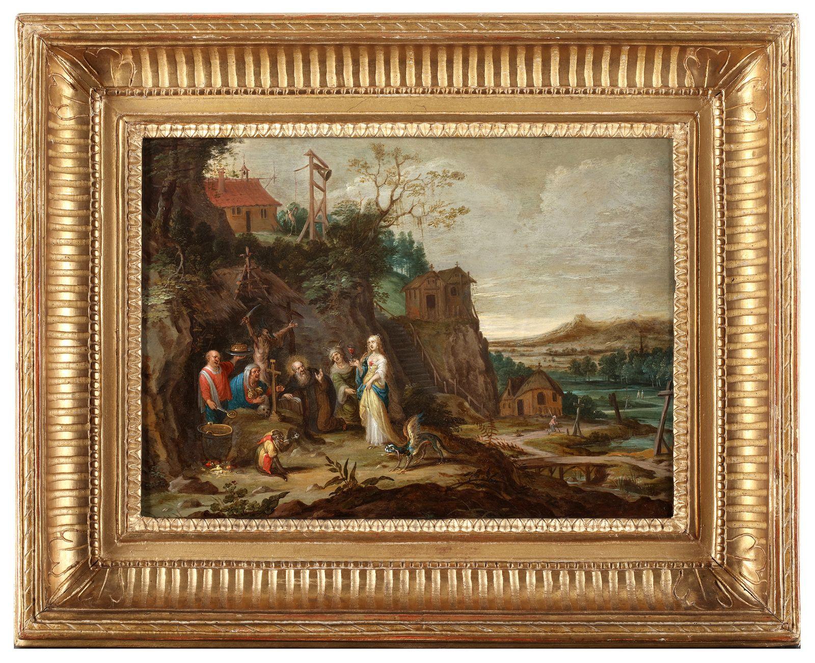 The temptation of Saint Anthony - Painting by Cornelis de Baellieur
