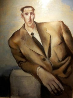 Colbert - Dipinto a olio su tela: ritratto contemporaneo di un uomo - Disponibile