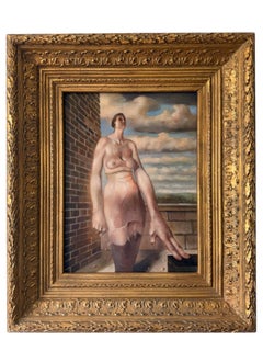 Zonder Titel Without Title Nude Woman Oil Painting on Canvas Underwear In Stock