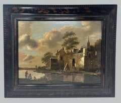 Cornelis Gerritsz Decker 1618- 1678 Antique Dutch Painting Fisherman Village