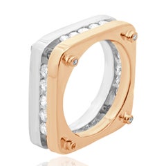 Cornelis Hollander Bague en or rose 14 carats avec diamants en serti clos