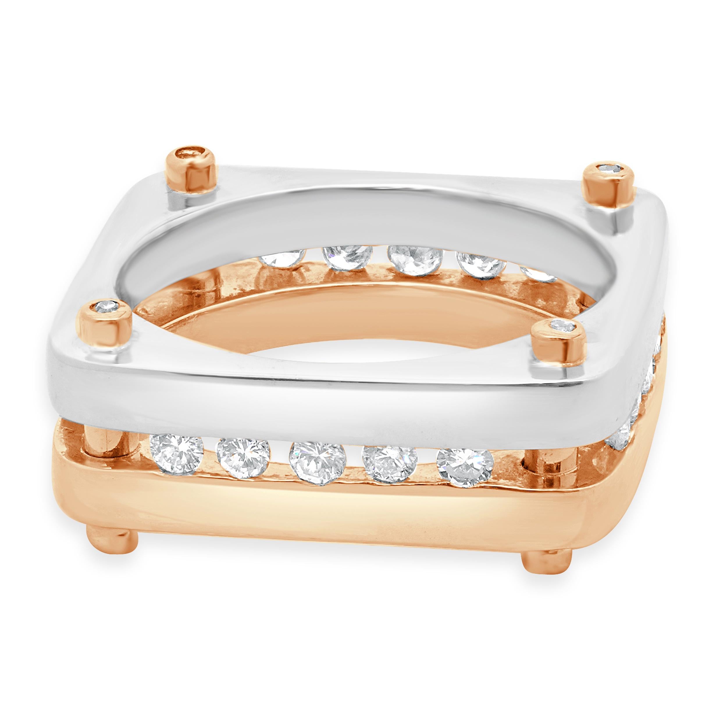 Cornelis Hollander 14 Karat Rotgold Kanalisierter Diamantring im Zustand „Hervorragend“ im Angebot in Scottsdale, AZ