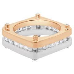 Cornelis Hollander 14 Karat Rose Gold Channel Set Diamond Ring