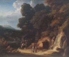 HUYSMANS Peinture flamande de paysage 17ème 18ème Baroque Moines Ermites Pèlerins
