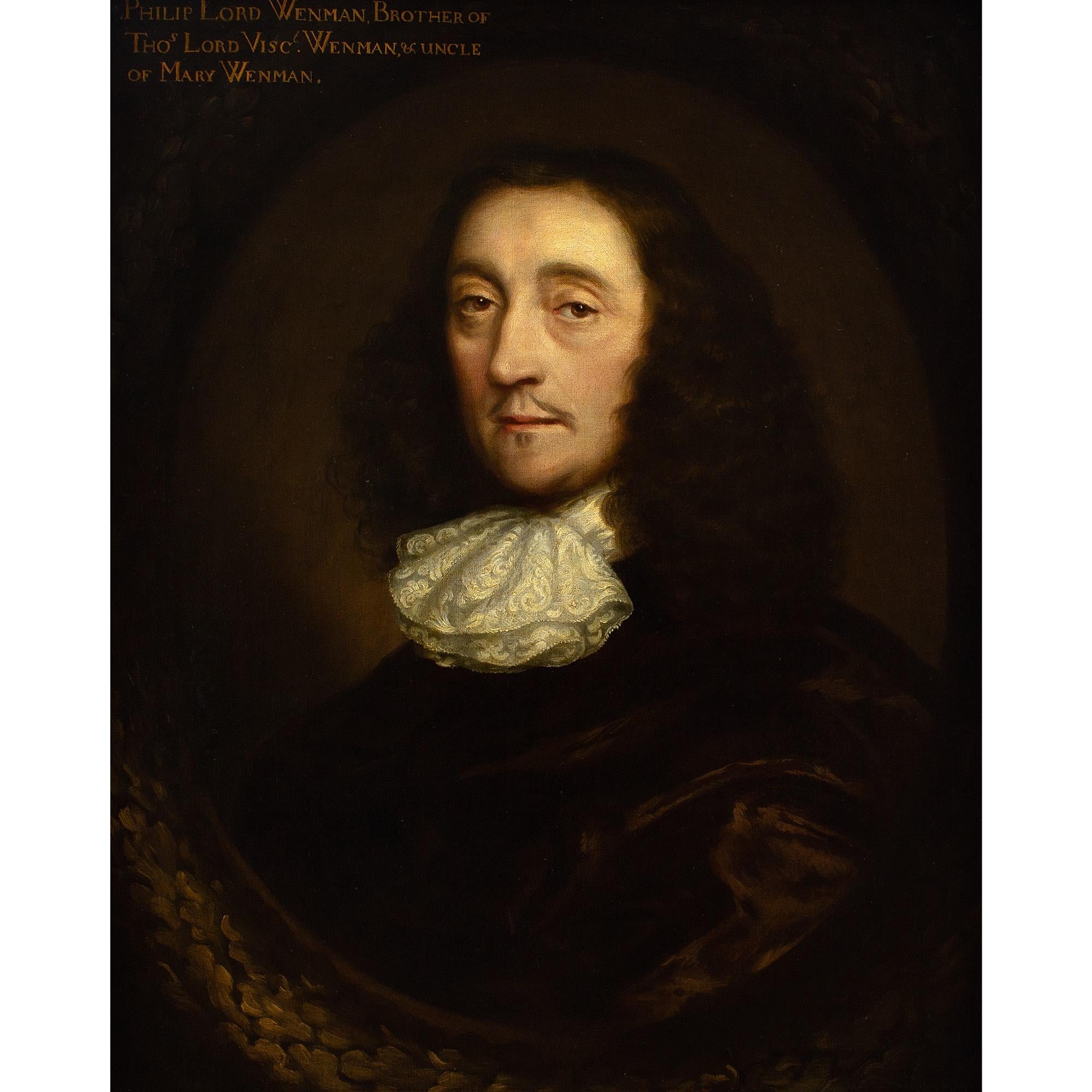 This remarkable 17th-century head-and-shoulders portrait depicts Philip Lord Wenman (1610-1686), the third Viscount Wenman of Tuam, Ireland. It’s attributed to English artist Cornelis Jonson Van Ceulen The Younger (1634-1715).

At age 60, he