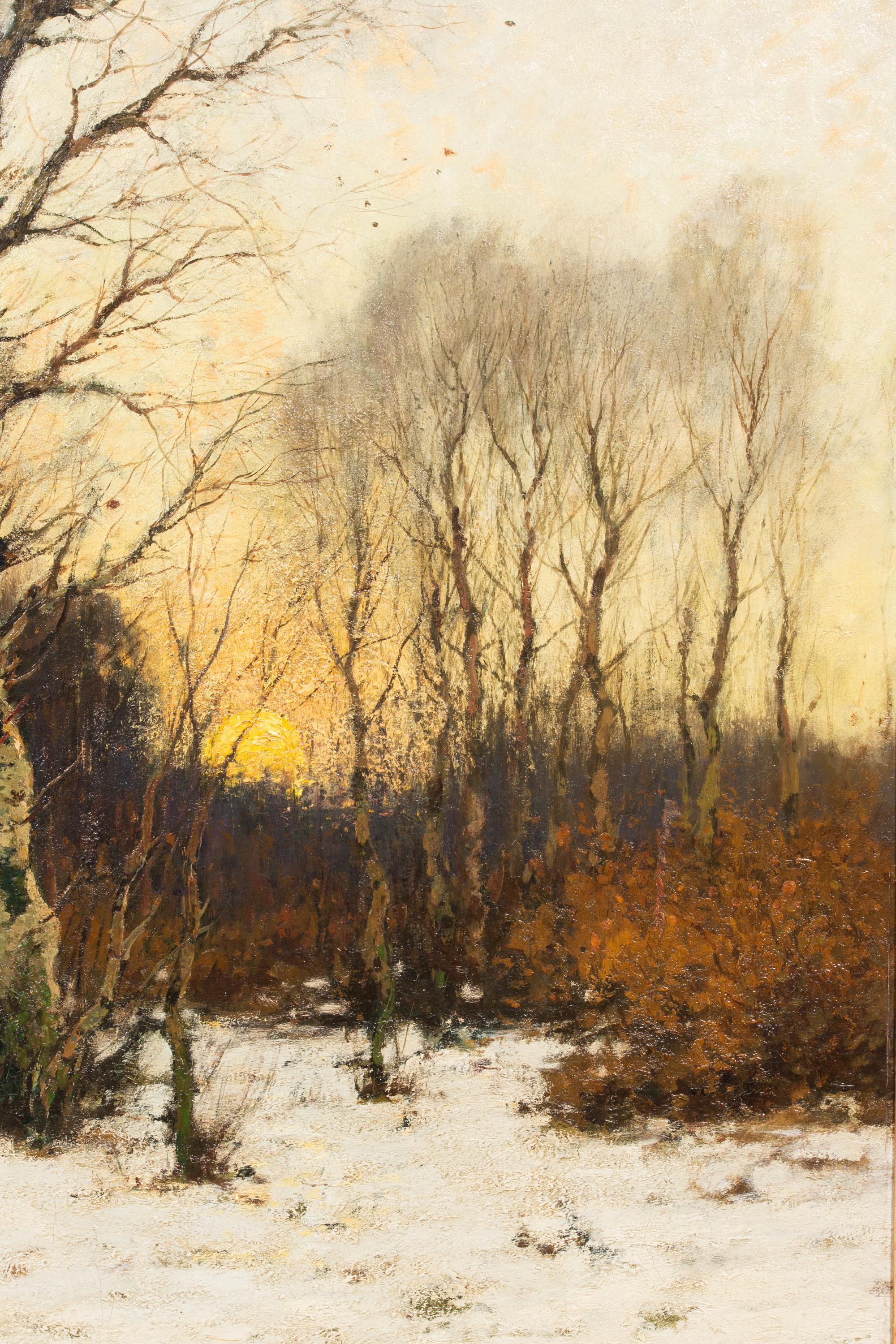 Sonnenuntergang in einem Winterwald