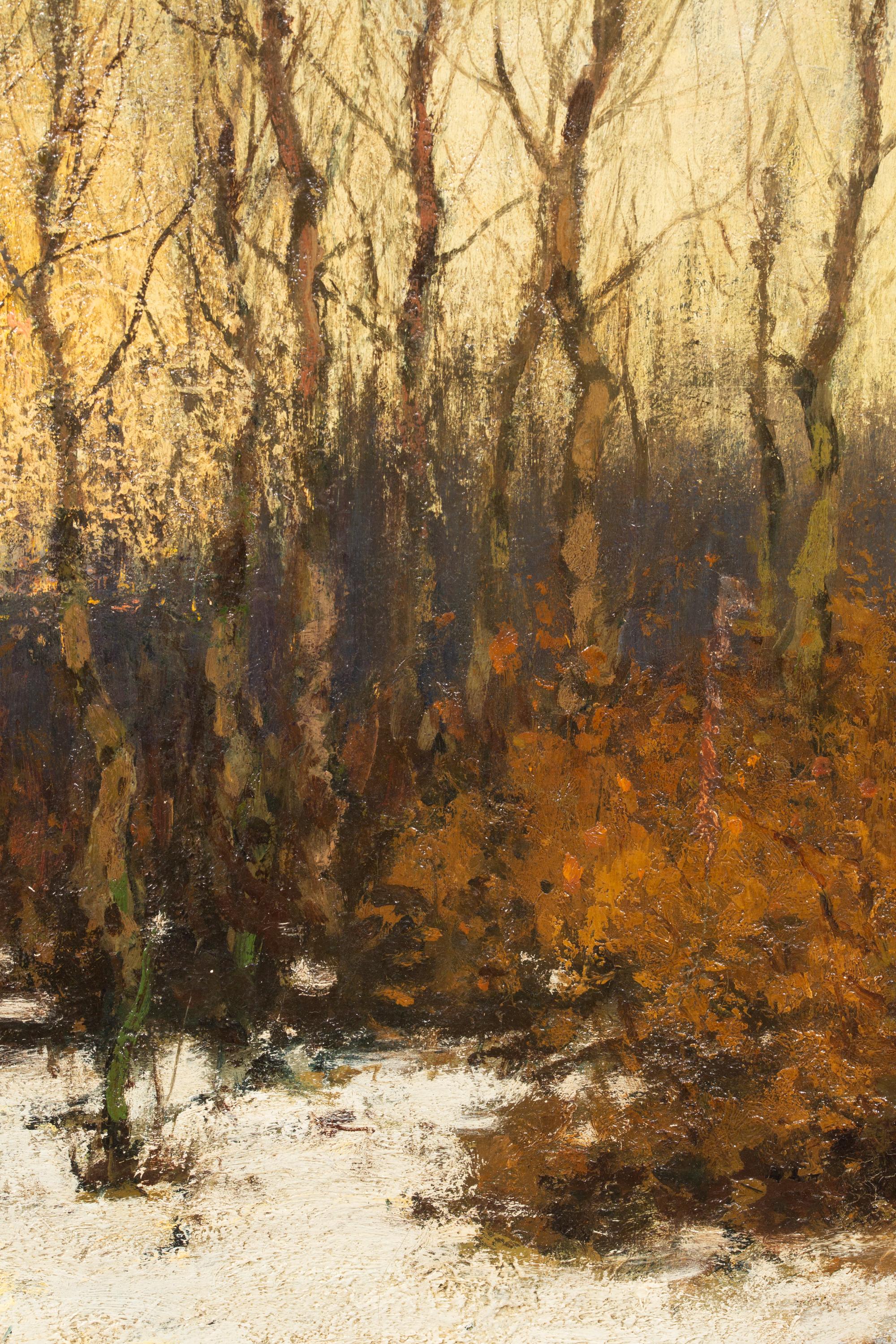Sonnenuntergang in einem Winterwald