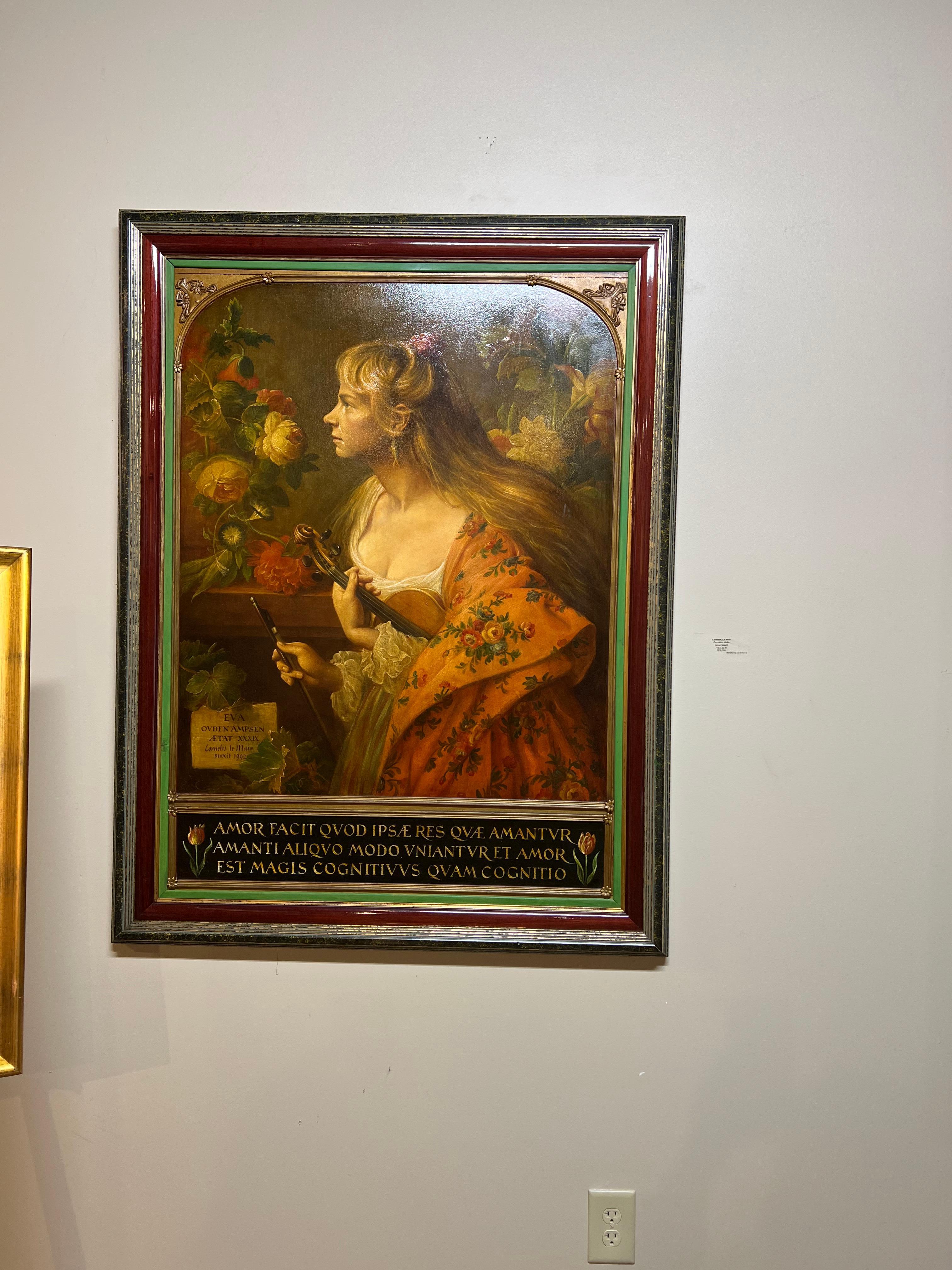 Eva With Violin - Northern Renaissance Painting by Cornelis Le Mair