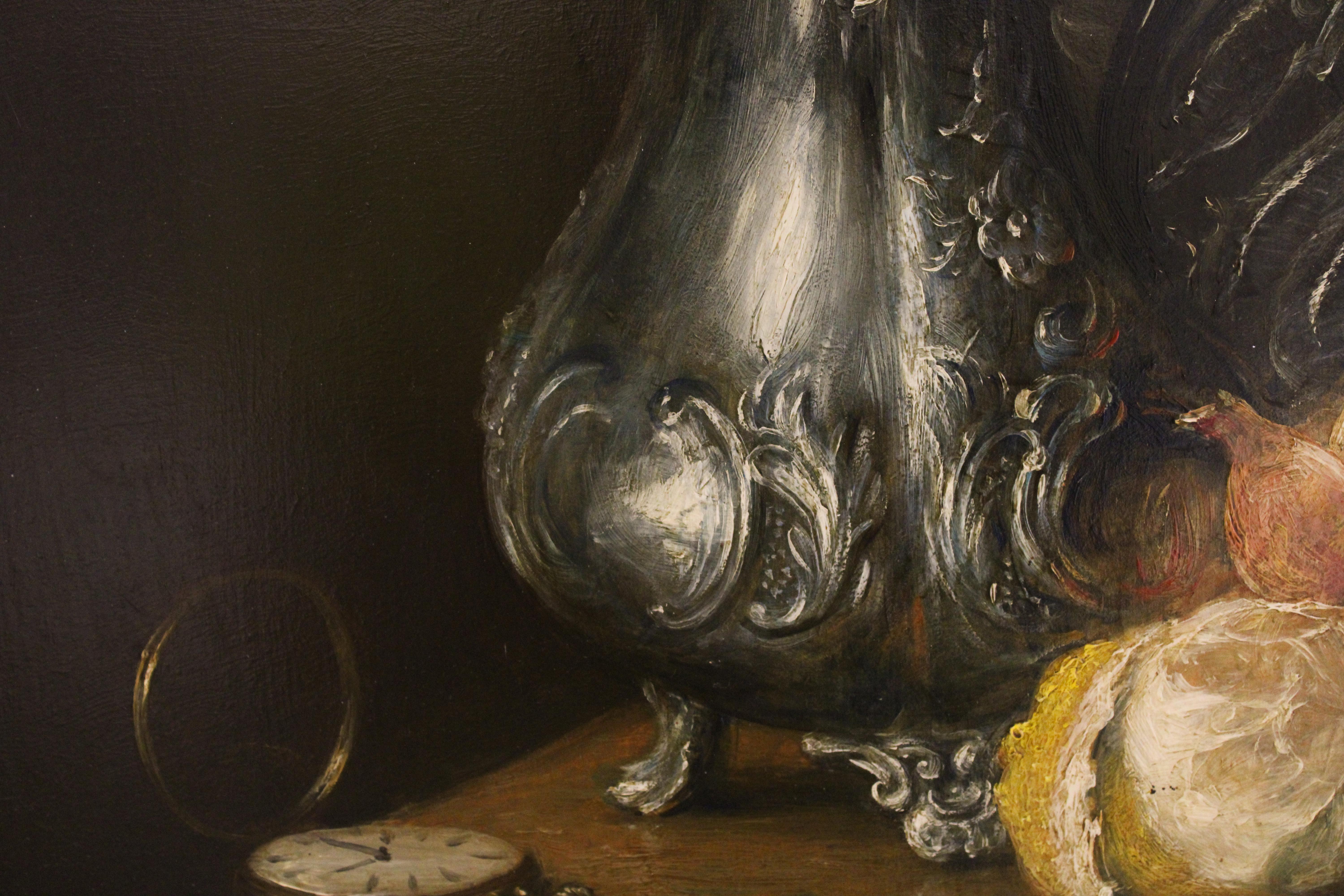 Jug with Peeled Lemon and Delfts Blue Bowl - Oil Painting by Cornelis Le Mair 2