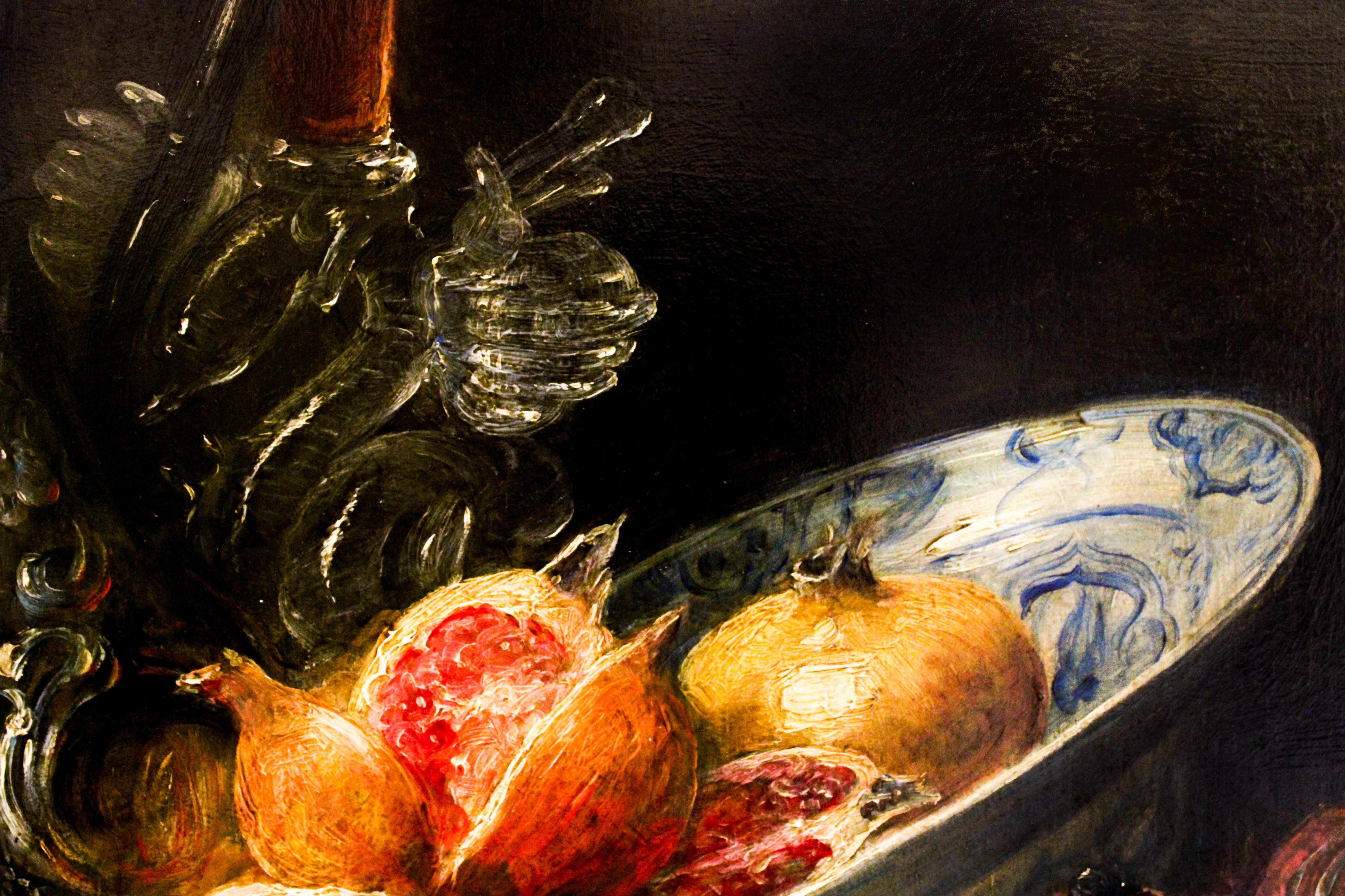 Jug with Peeled Lemon and Delfts Blue Bowl - Oil Painting by Cornelis Le Mair 4