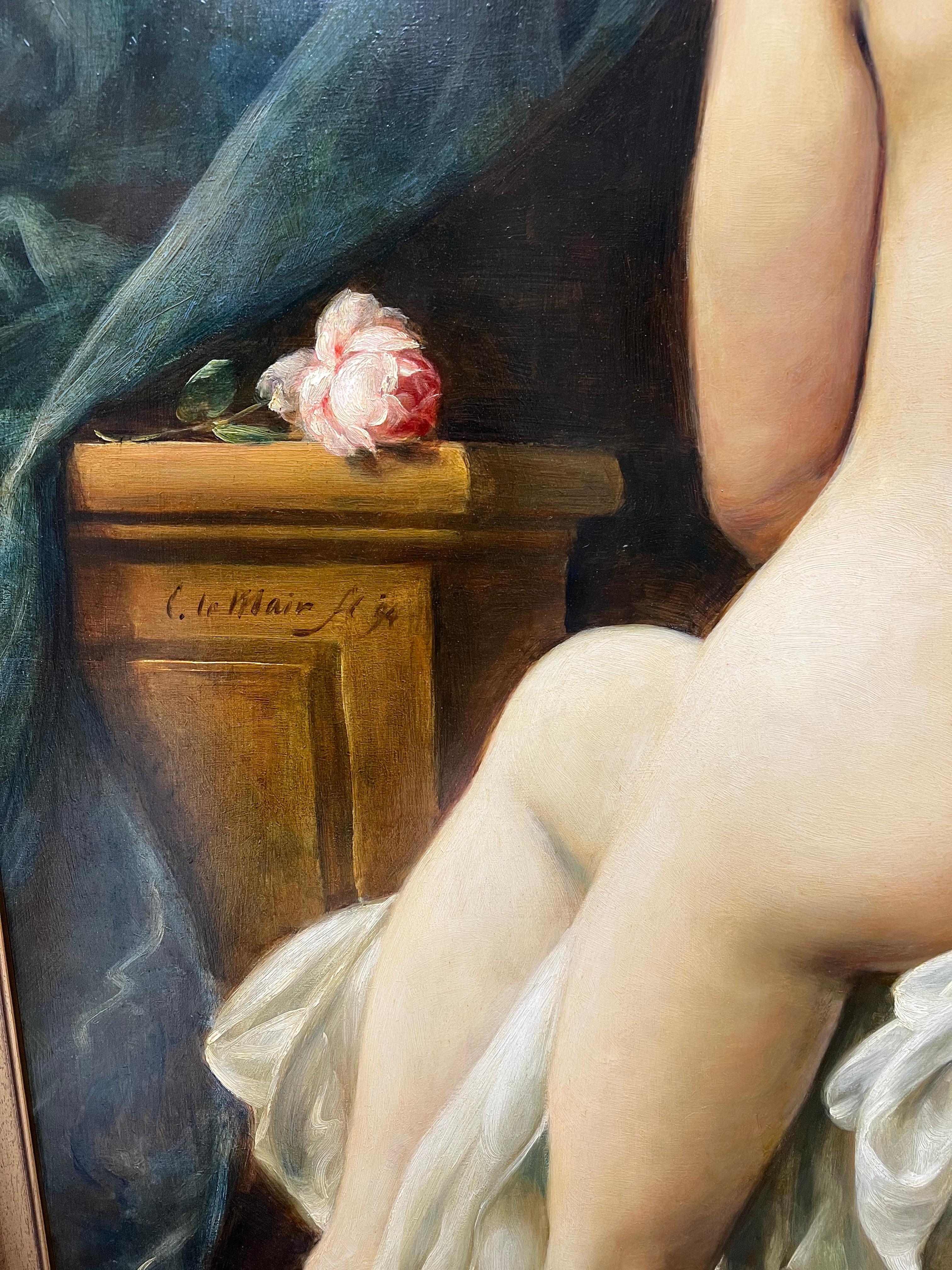 Sitting Nude seen from back (Eva) - Painting by Cornelis Le Mair
