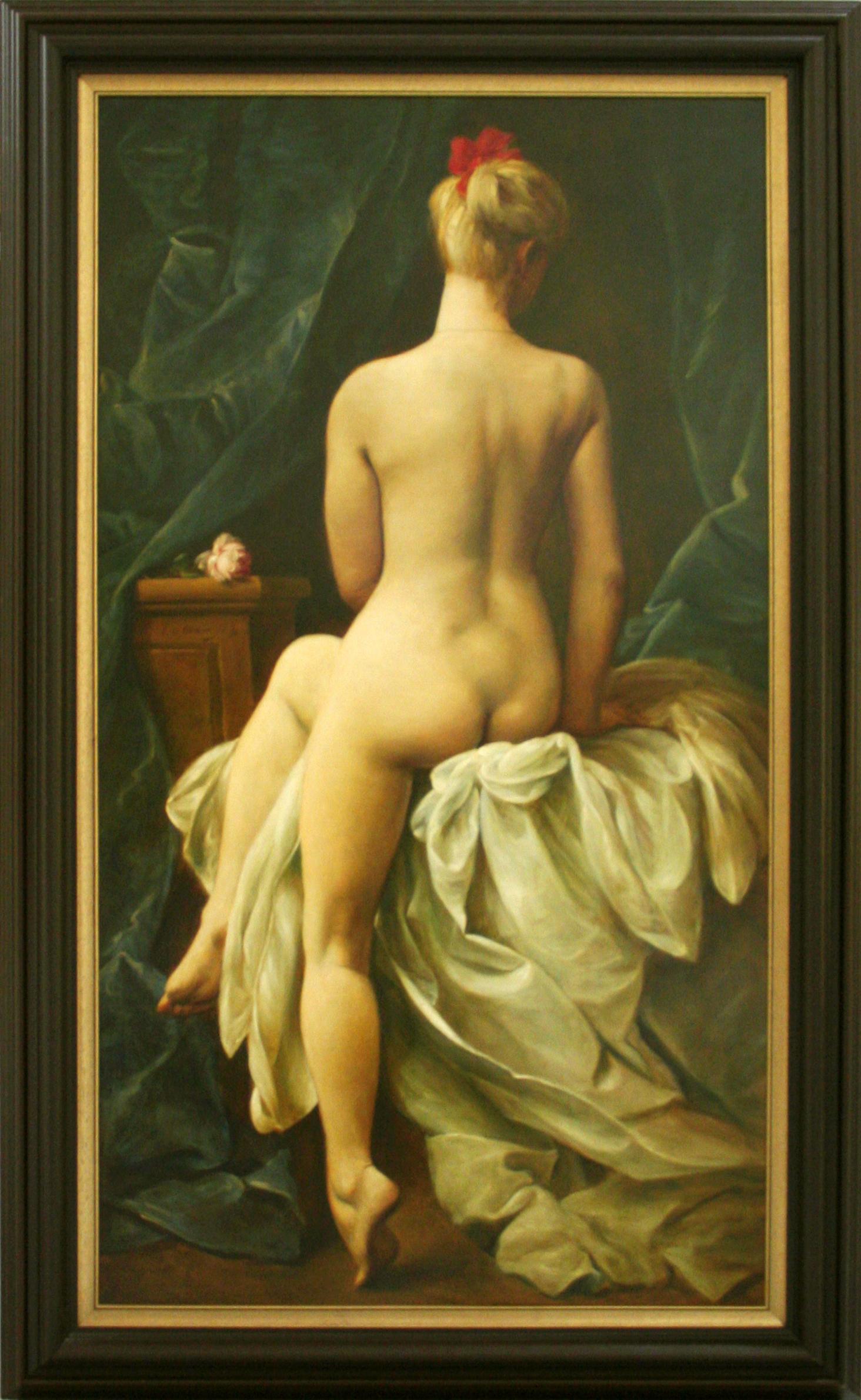 Cornelis Le Mair Nude Painting - Sitting Nude seen from back (Eva)