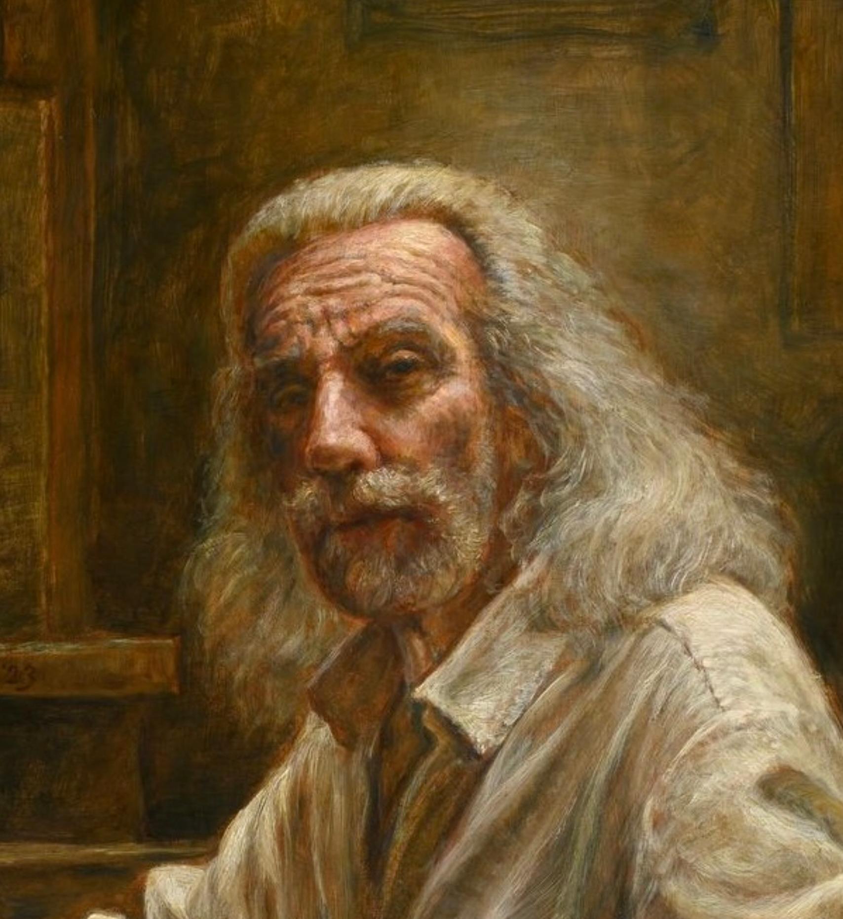 Self-Portrait - 21e siècle Contemporain Classique Autoportrait de l'artiste - Painting de Cornelis Le Mair