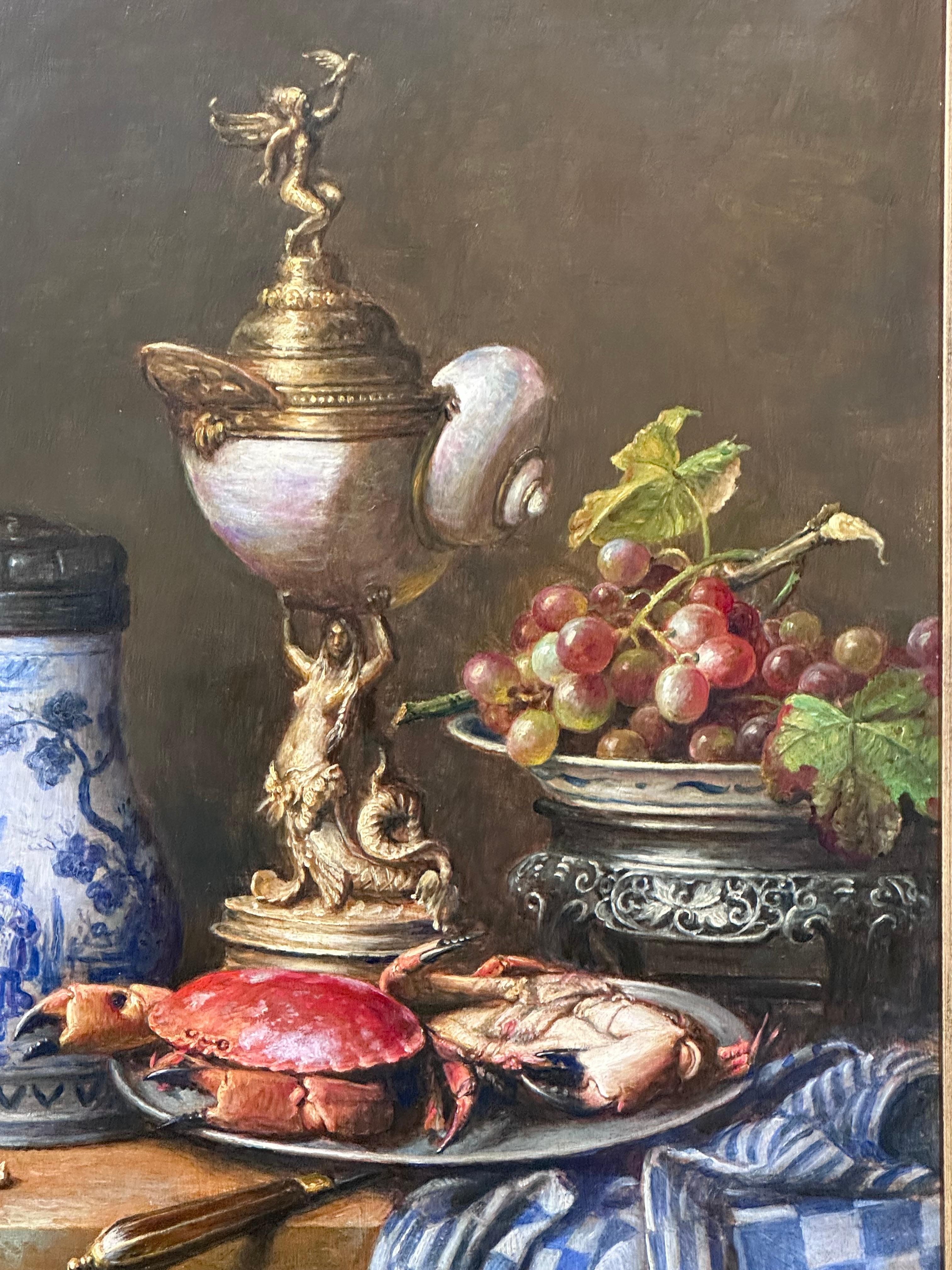 Still life with Delft Blue- 21st Century Classical Dutch Contemporary Painting 4