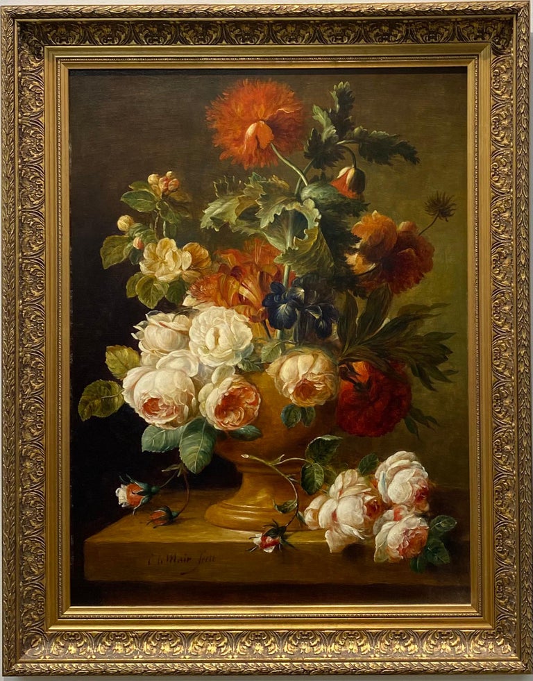 Cornelis Le Mair - Still-life with Flowers in a Vase - 21st Century  Contemporary Oil Paint For Sale at 1stDibs