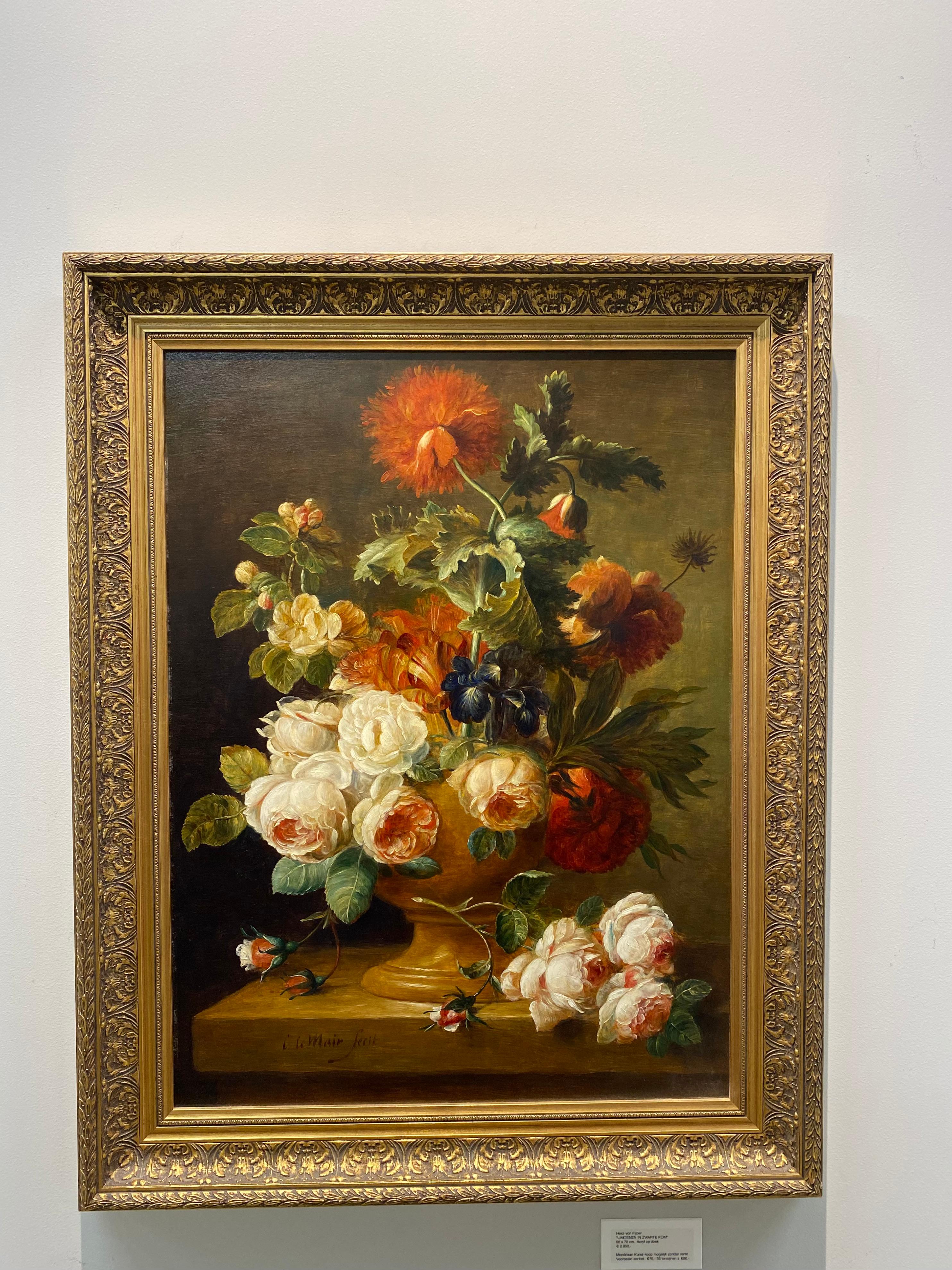 Nature morte aux fleurs dans un vase - Peinture à l'huile contemporaine du 21e siècle - Réalisme Painting par Cornelis Le Mair