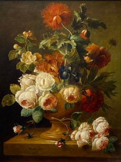 Still-life with Flowers in a Vase - 21st Century Contemporary Oil Paint