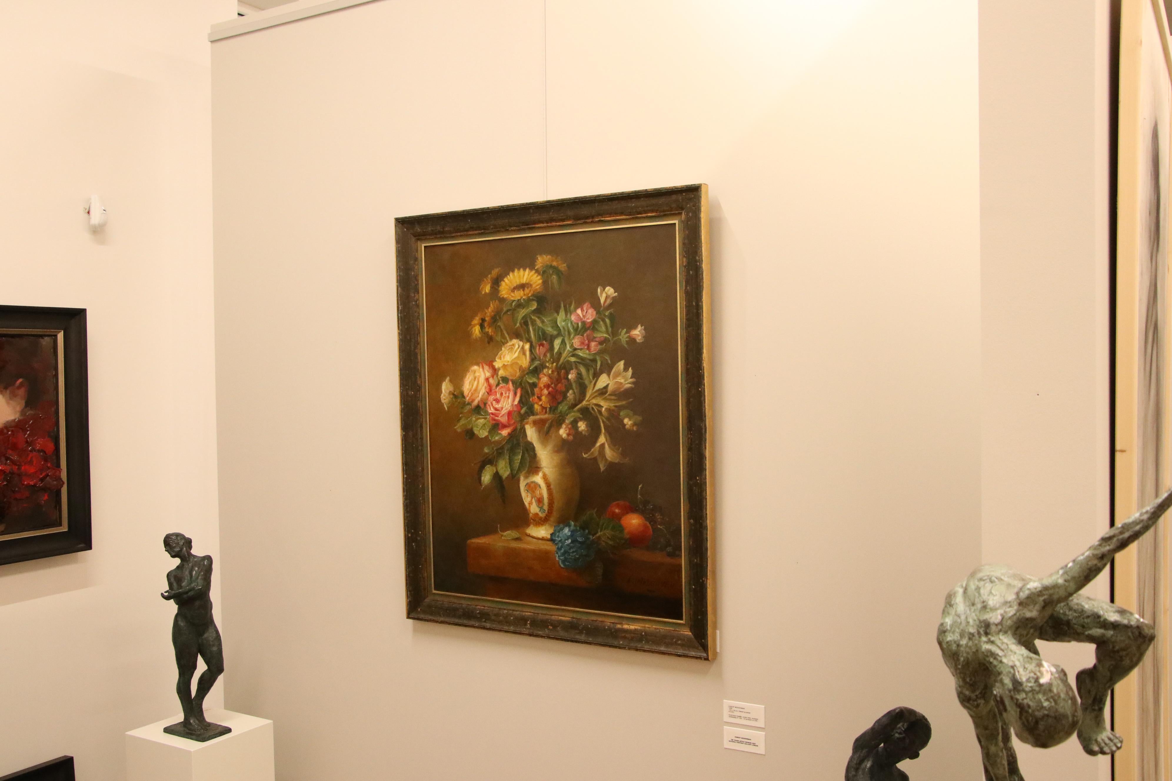 Vase with Sunflowers and Roses - 21st Century Contemporary Still-Life Oil Paint 4