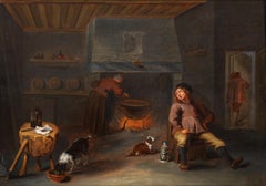 A kitchen interior attributed to Cornelis Mahu (Antwerp 1613 - 1689) 