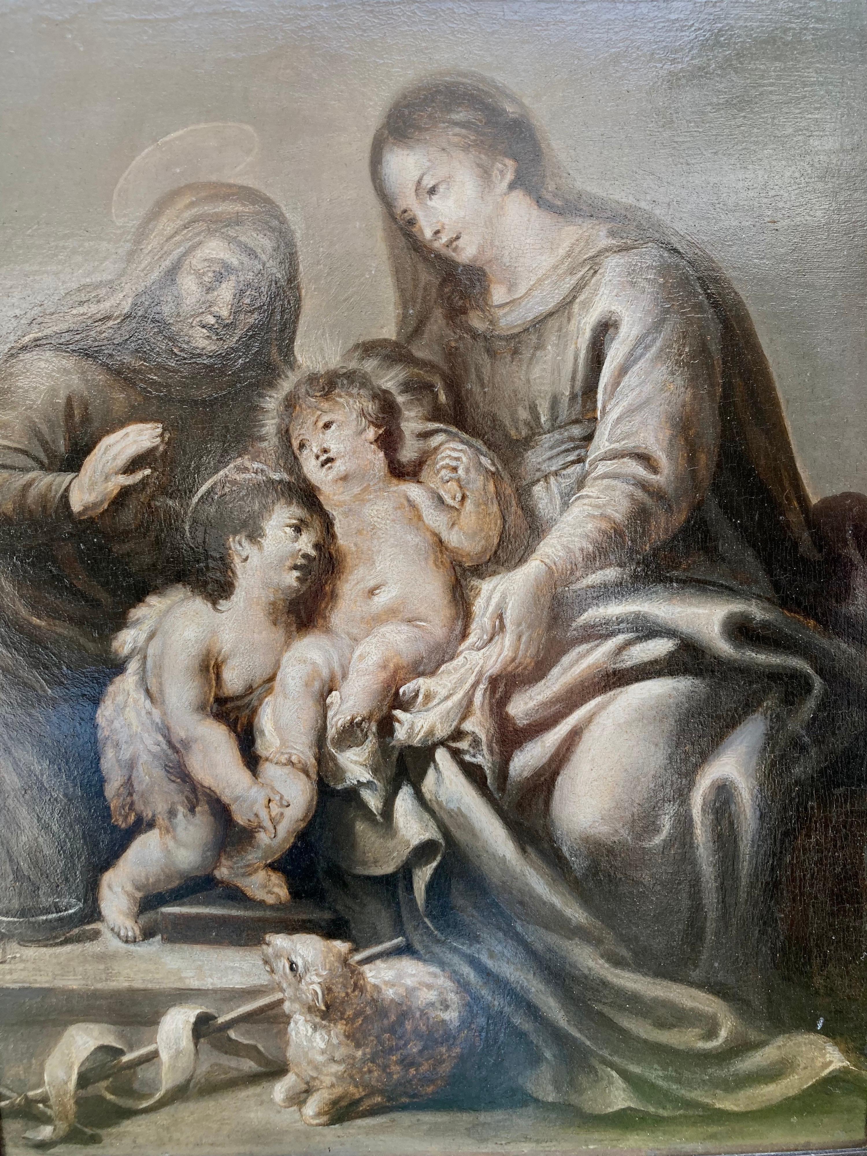 Altes Meistergemälde, flämische Barock Grisaille, Cornelis Schut, Mary mit Kind im Angebot 4
