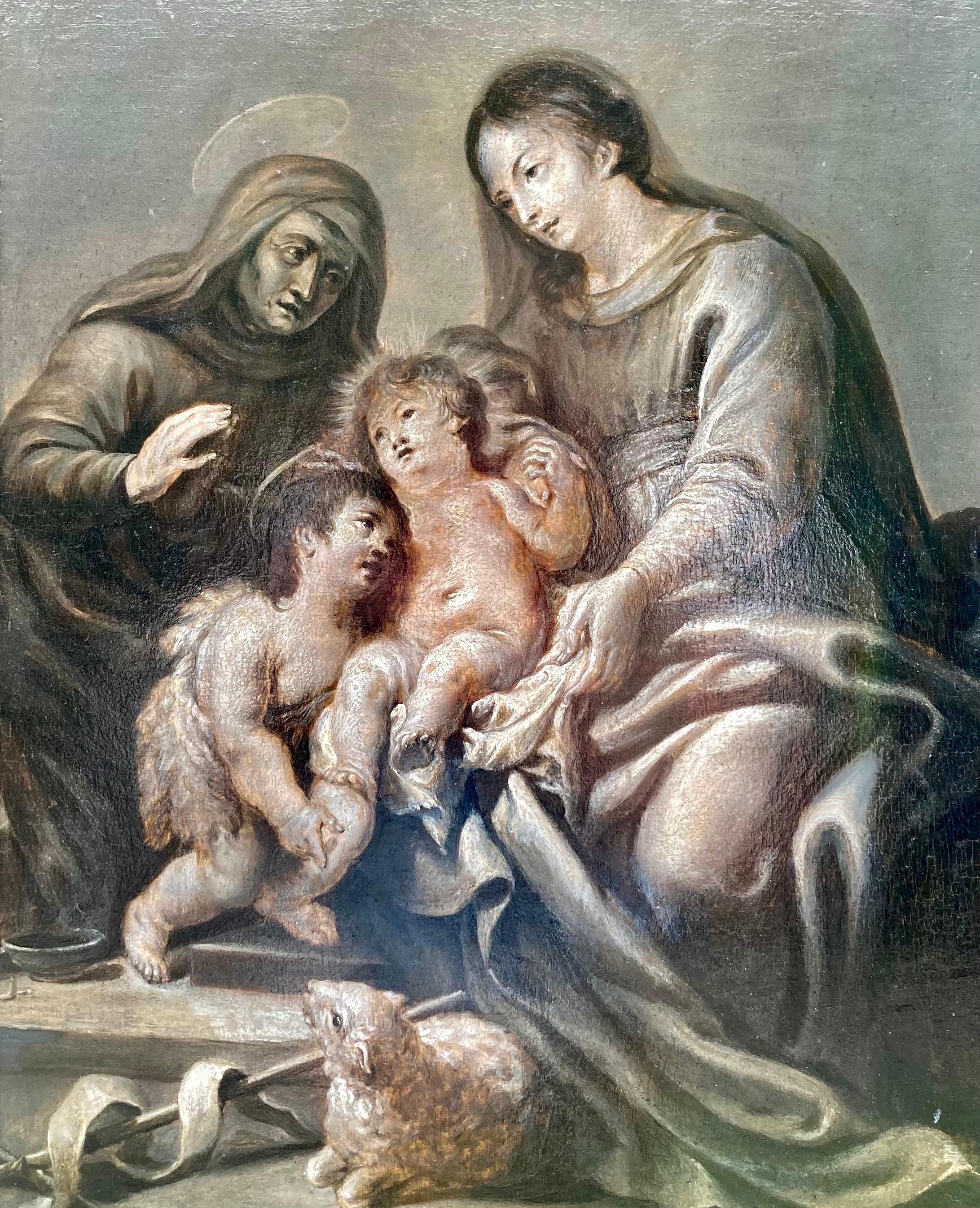 Altes Meistergemälde, flämische Barock Grisaille, Cornelis Schut, Mary mit Kind im Angebot 7