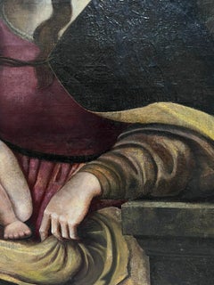 1600's Flemish Old Master Oil Painting The Virgin & Child Mastertpiece Work