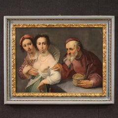 17th Century Oil on Canvas Flemish Antique Painting Love Allegory, 1610