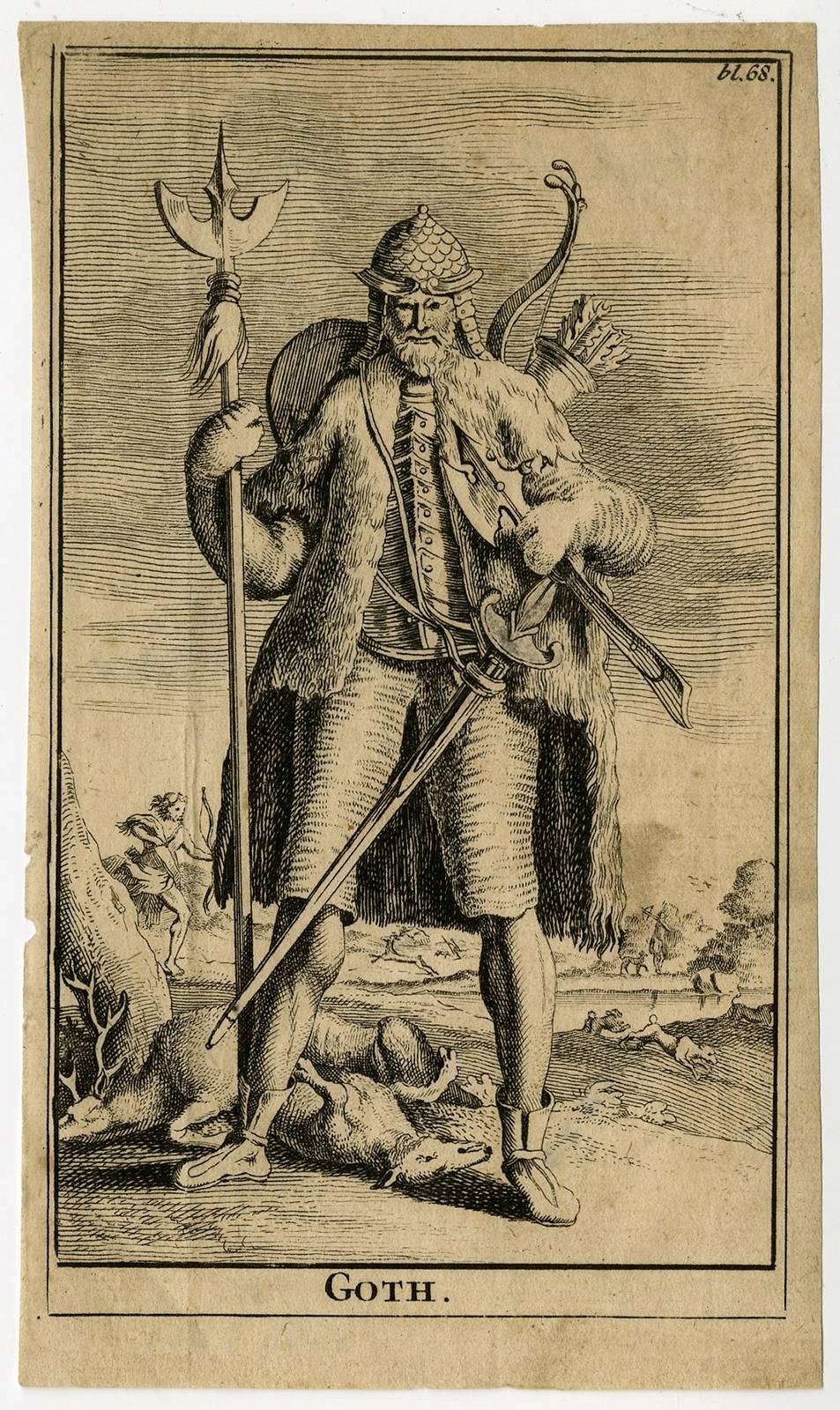 Cornelis Visscher Figurative Print - Goth, Quaade, Wandaal, Sueef, Gepider, Heruler, Mark.