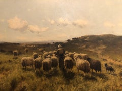 Cornelis Westerbeek, Landscape,  Homeward Across the Dunes, Oil on Canvas, 1897