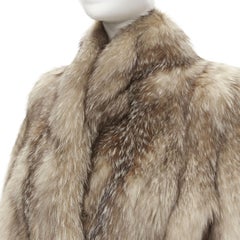 CORNELIUS brown fur shawl collar long sleeve hook eye fur jacket