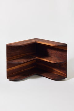 Handcrafted Cornelius Corner Shelf, Solid Walnut, USA