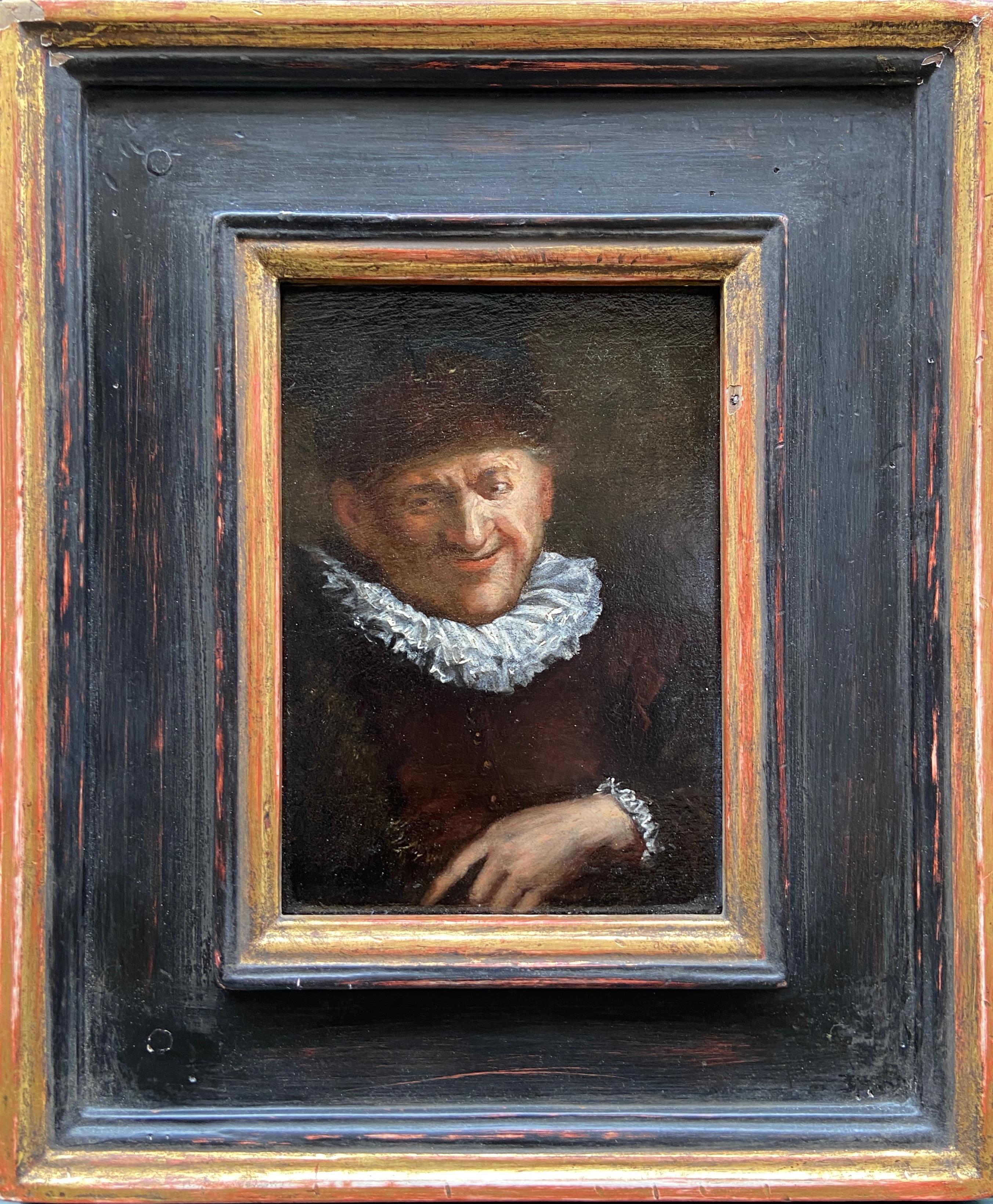 Portrait of a Man, 17th Century Dutch Oil on Panel Portrait - Painting by Cornelis Dusart