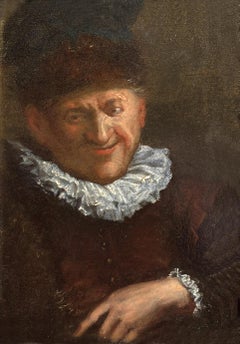 Ritratto di uomo, olio su pannello olandese del XVII secolo