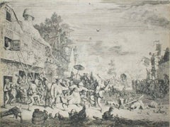 La Kermesse - Gravure originale de Cornelis Dusart - 1686