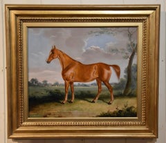 Antique Oil Painting by Cornelius Jansen Walter Winter "A Favourite Hunter"
