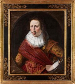 Antique Portrait of an Officer, Cornelius Johnson, 17th Century Old Masters
