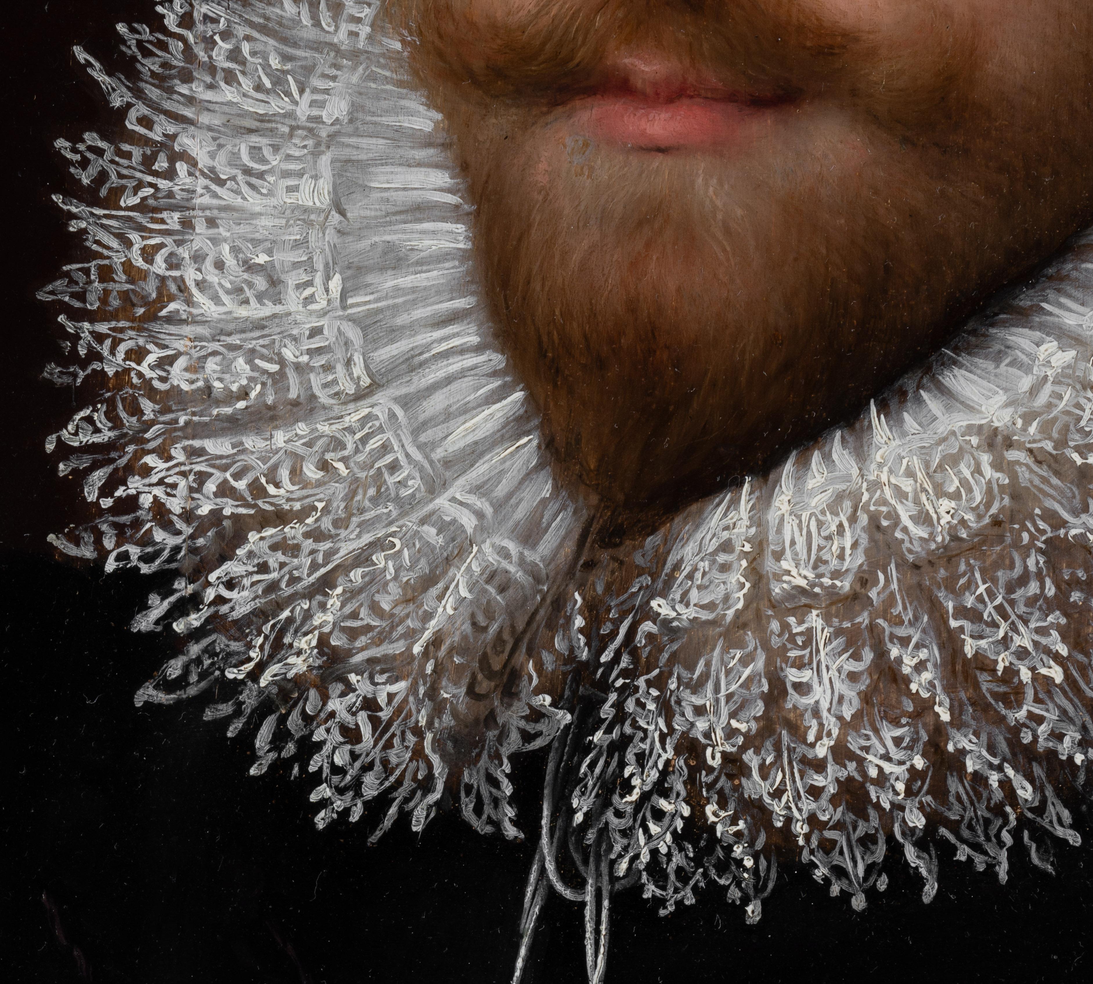 A feature of this exquisitely rendered oil on panel portrait, presented by Titan FIne Art, is its remarkable seventeenth century carved auricular / Sunderland frame – a splendid and rare work of art in itself.
 
The subject depicted is the poet and