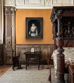 Raro retrato jacobeo sobre tabla Lady Elizabeth Wheeler de soltera Cole 1623 Histórico