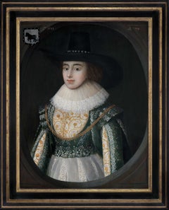 Rare Jacobean Portrait on Panel Lady Elizabeth Wheeler née Cole 1623 Historical